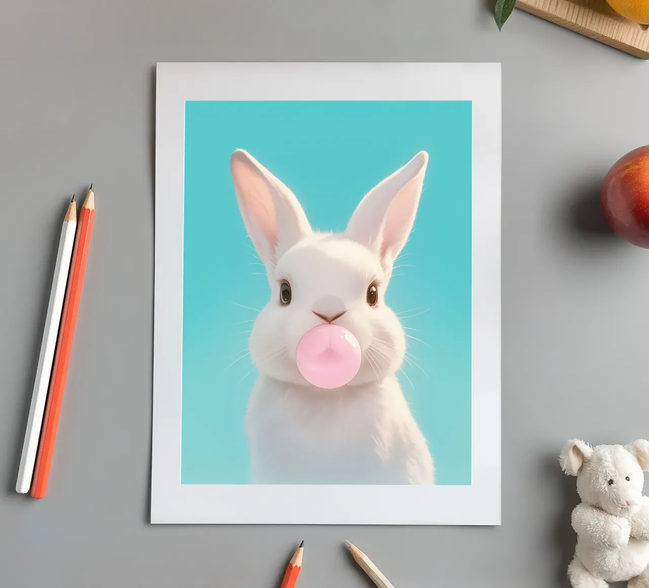 Paul Bubblegum Hase sticker sheet by Carinaprint