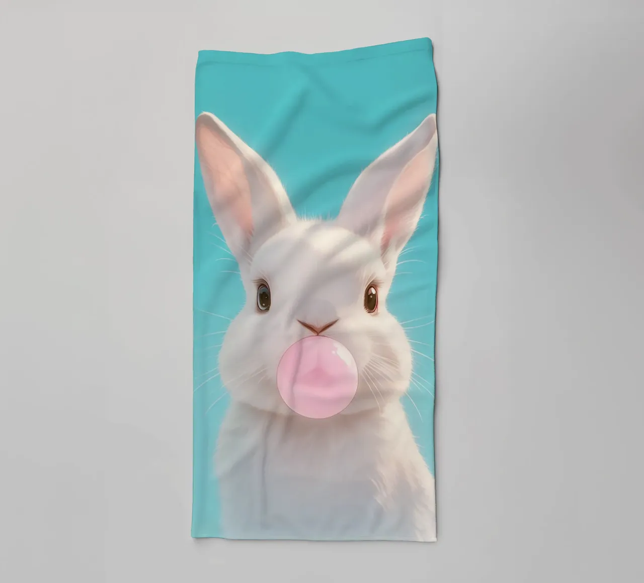 Paul Bubblegum Hase towel by Carinaprint