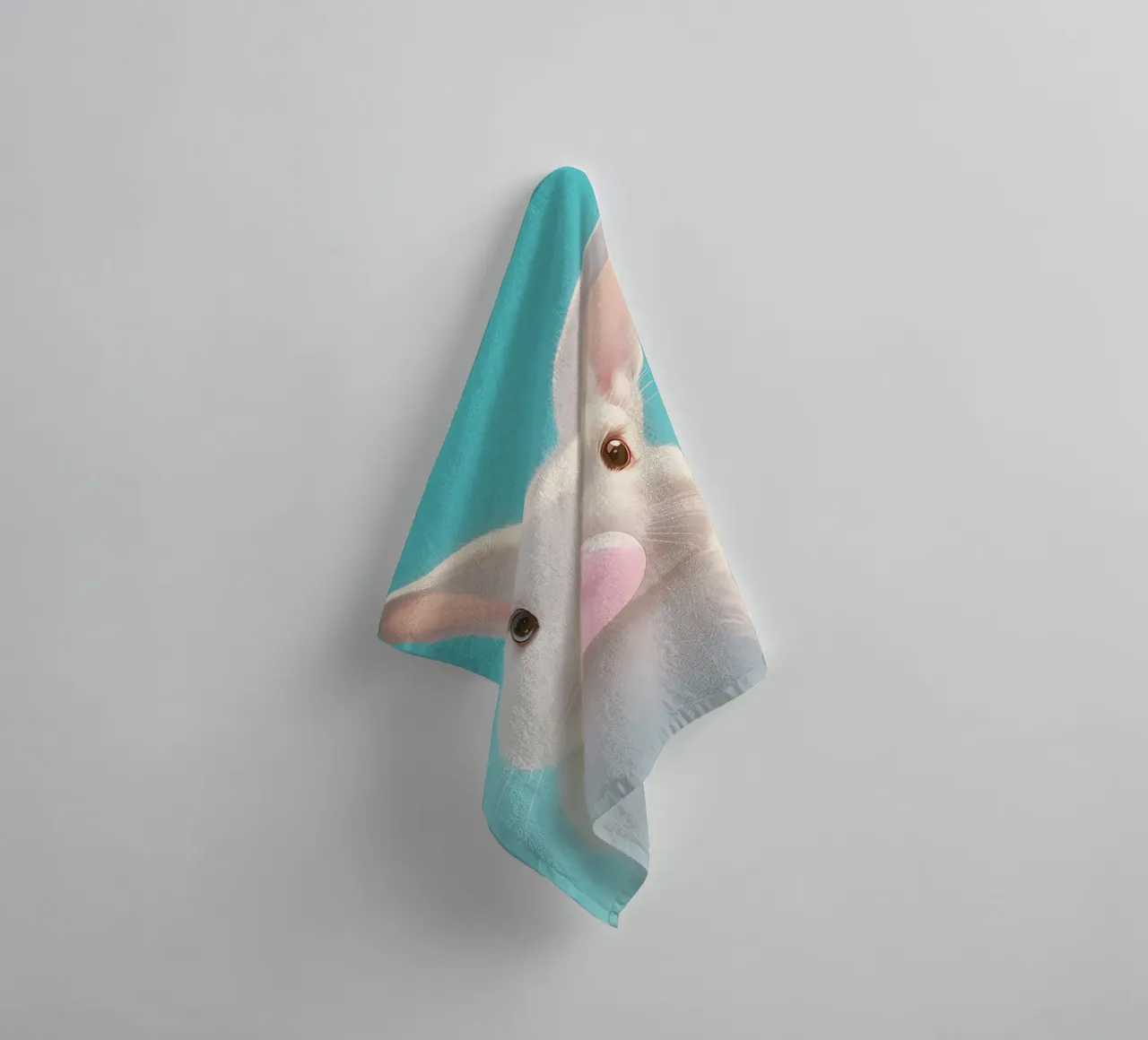 Paul Bubblegum Hase towel by Carinaprint