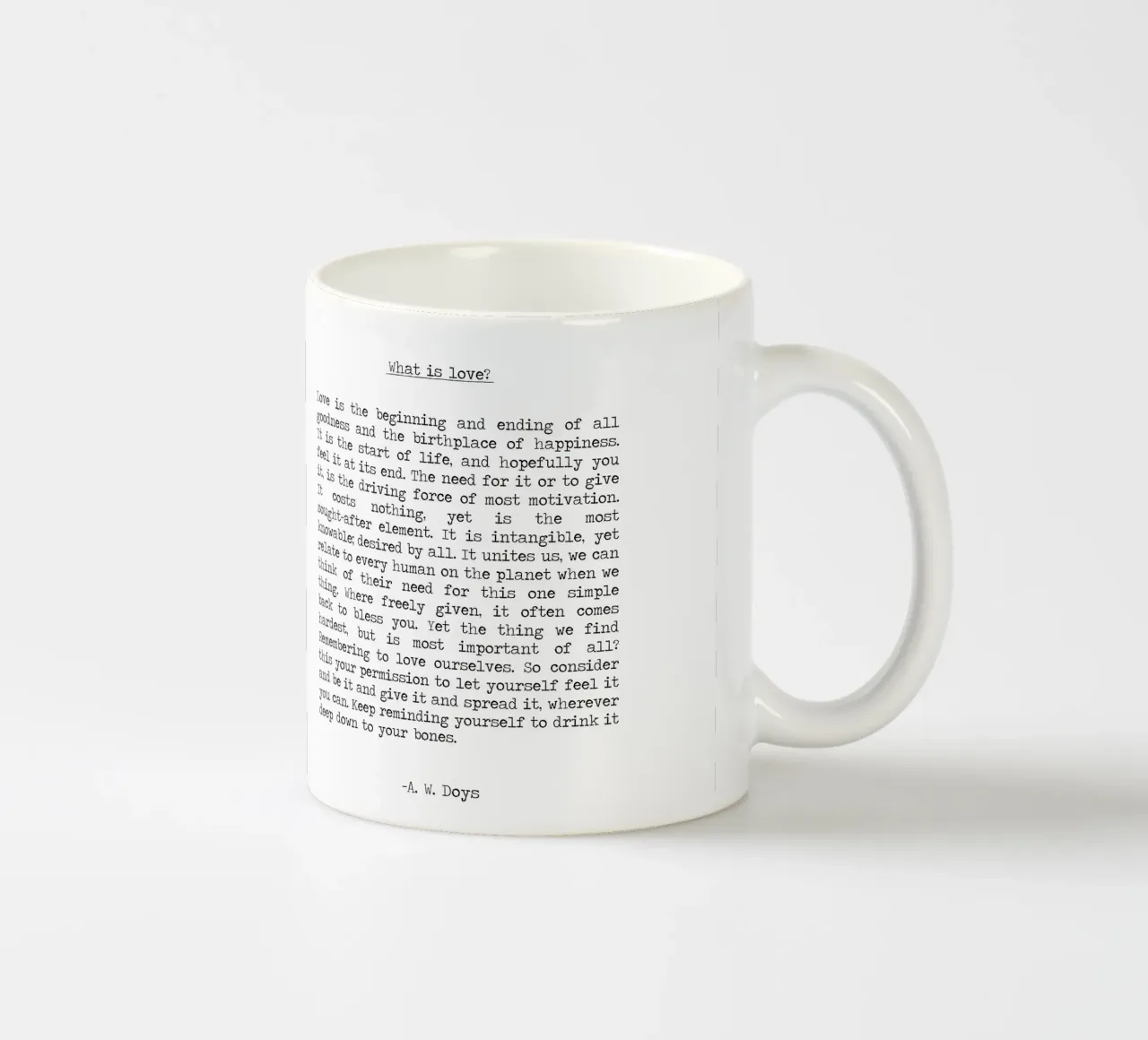 Was ist Liebe? Liebe Gedicht Zitat von A W Doys Keramik Tasse von Summer Soul Co. - Quotes