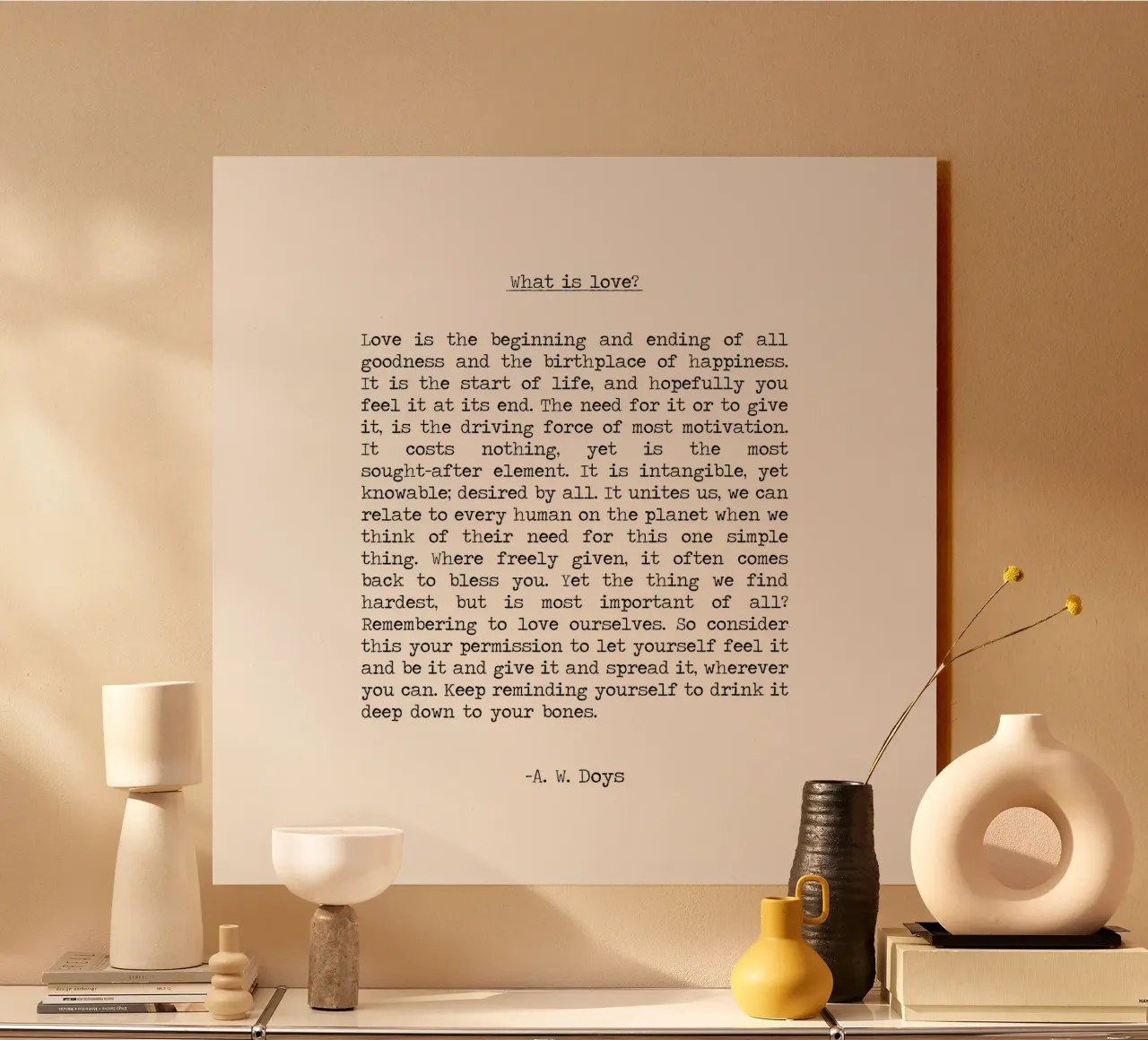 What is Love? Love Poem Quote by A W Doys alu-dibond by Summer Soul Co. - Quotes