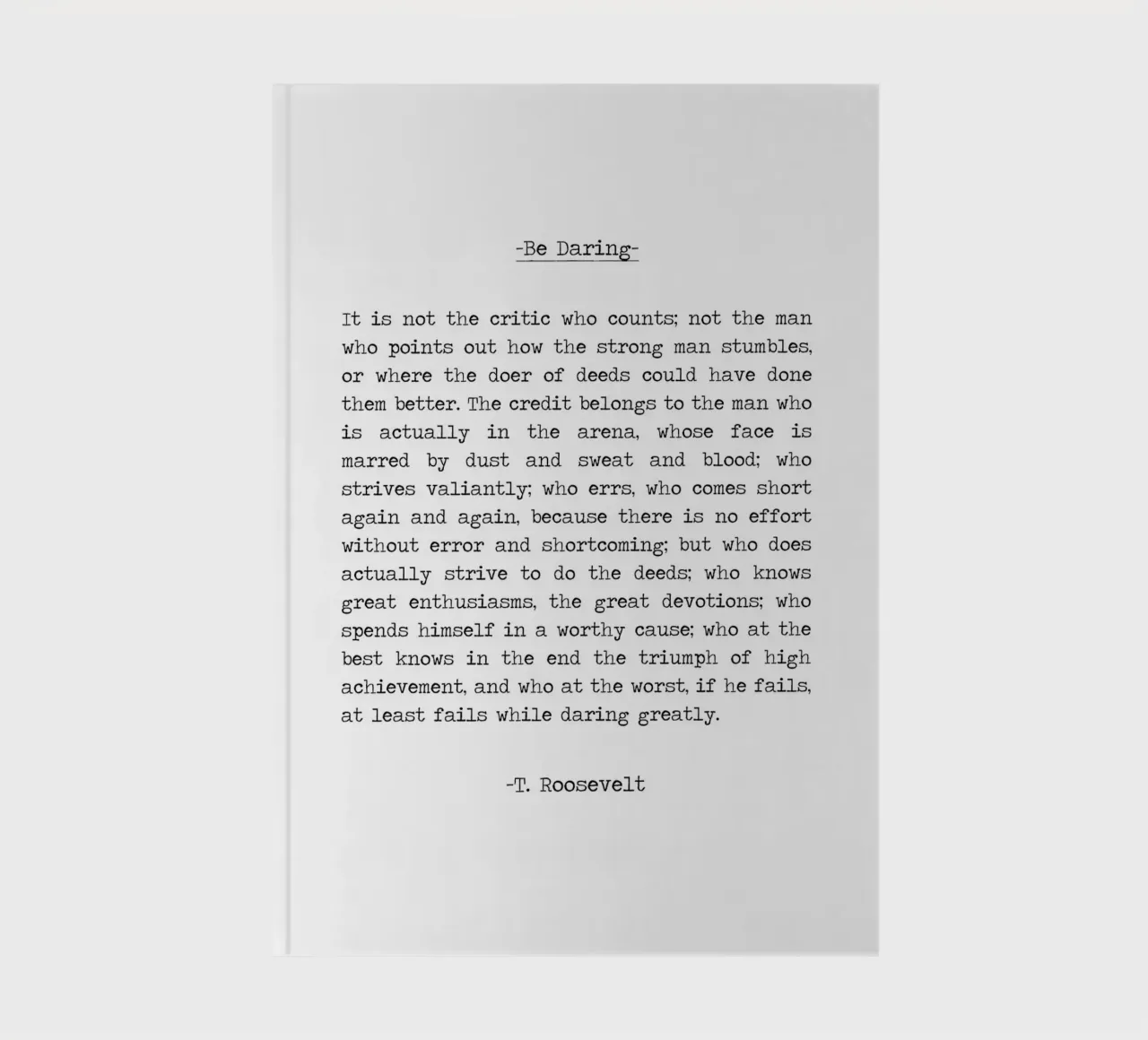L'uomo nell'arena osando molto Theodore Roosevelt Citazione diario da Summer Soul Co. - Quotes