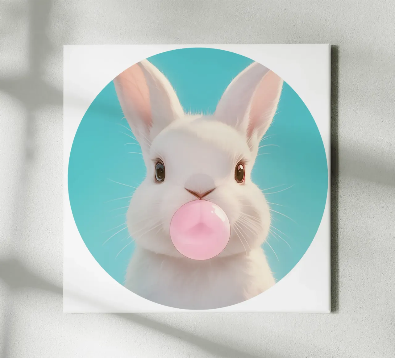 Paul Bubblegum Hase Print canvas met Baklijst van Carinaprint