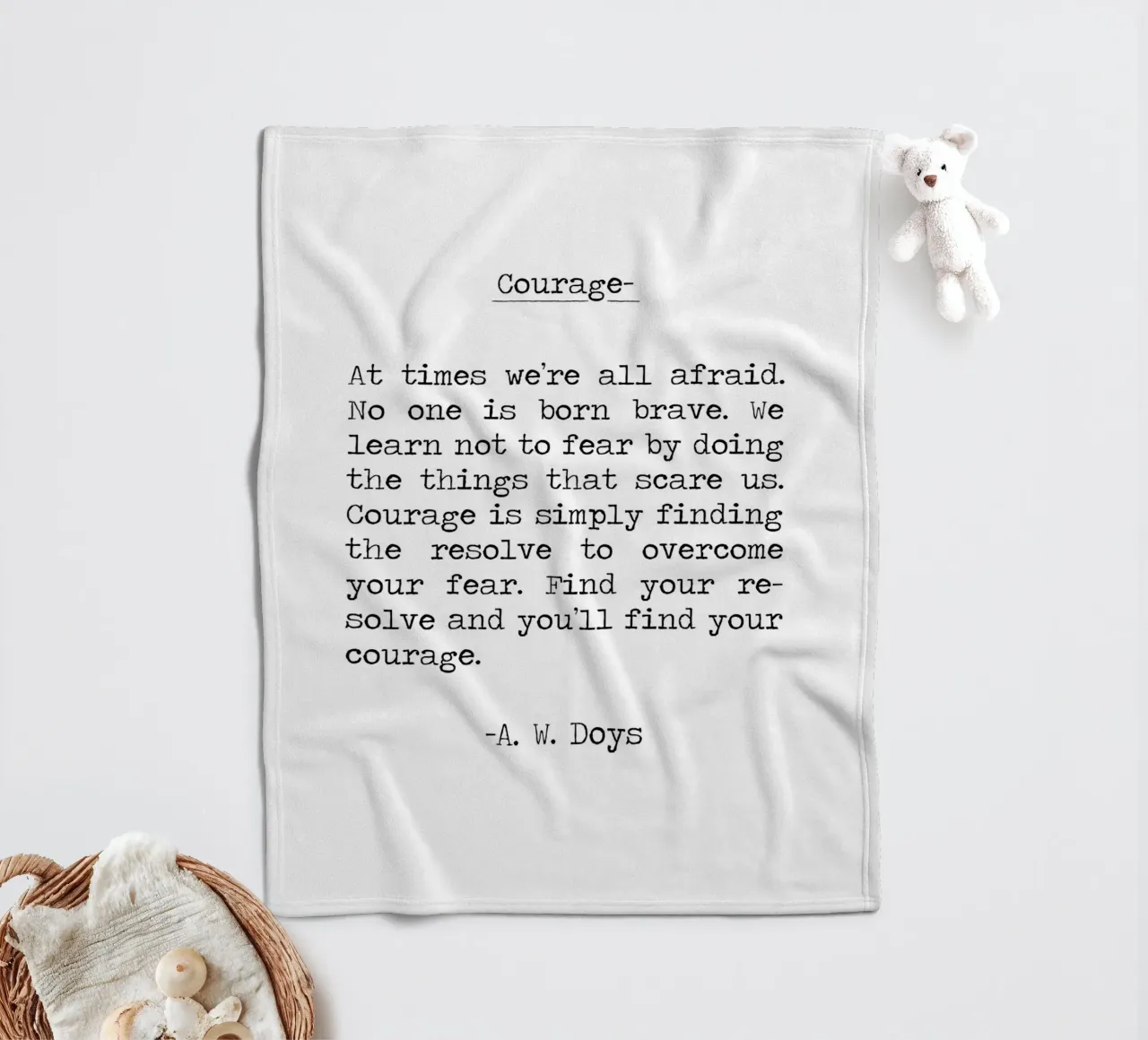 Citation de Courage - Trouvez l'intrépidité en faisant, soyez courageux -A W Doys plaid polaire de Summer Soul Co. - Quotes