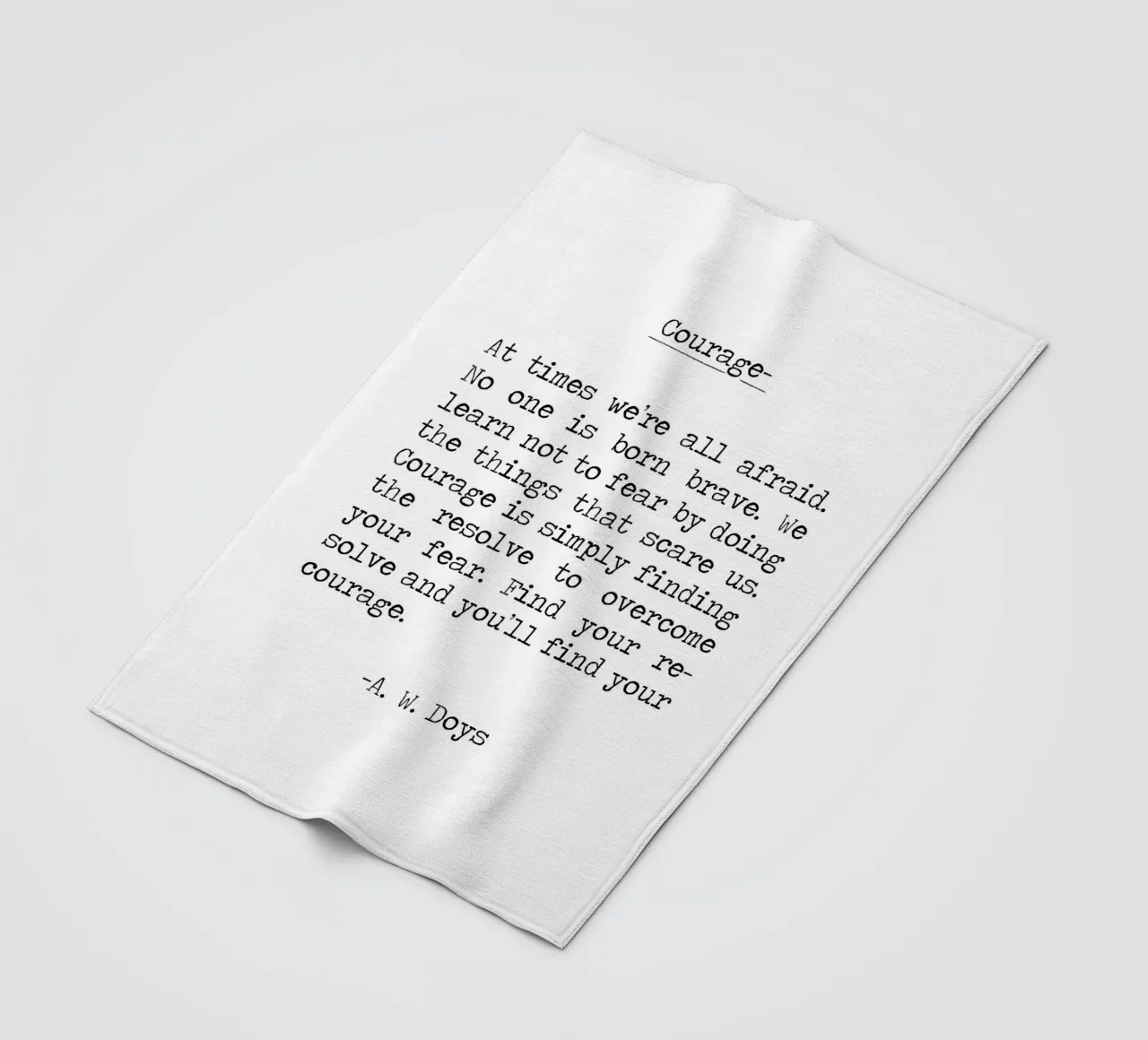 Citation de Courage - Trouvez l'intrépidité en faisant, soyez courageux -A W Doys plaid polaire de Summer Soul Co. - Quotes