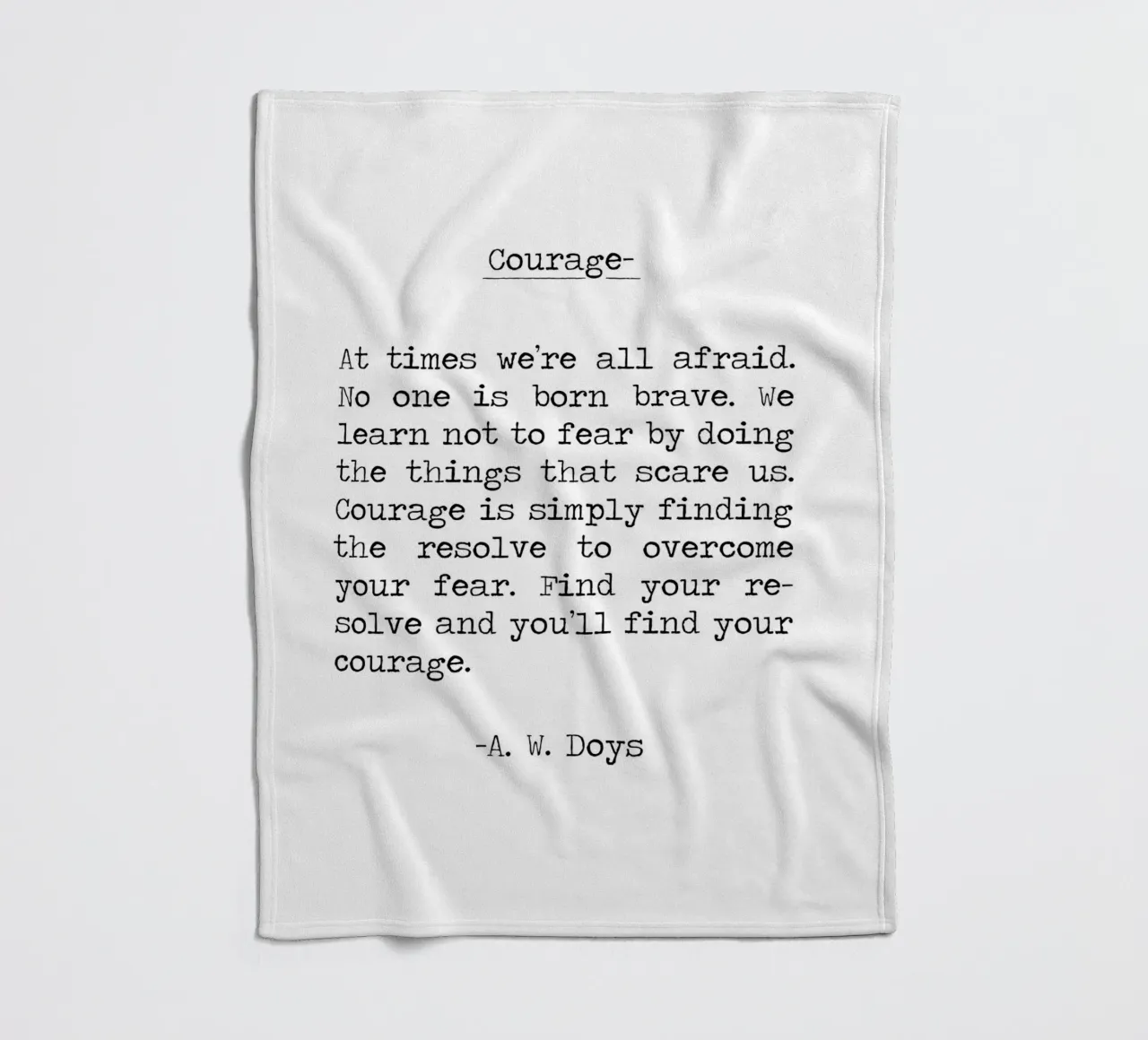 Citation de Courage - Trouvez l'intrépidité en faisant, soyez courageux -A W Doys plaid polaire de Summer Soul Co. - Quotes