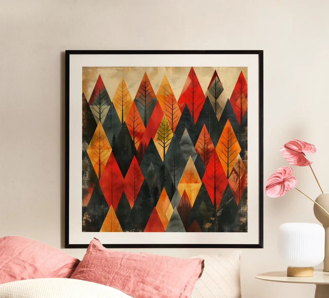 Woodland hues 3 poster con telaio in plastica da The Quiet Senju