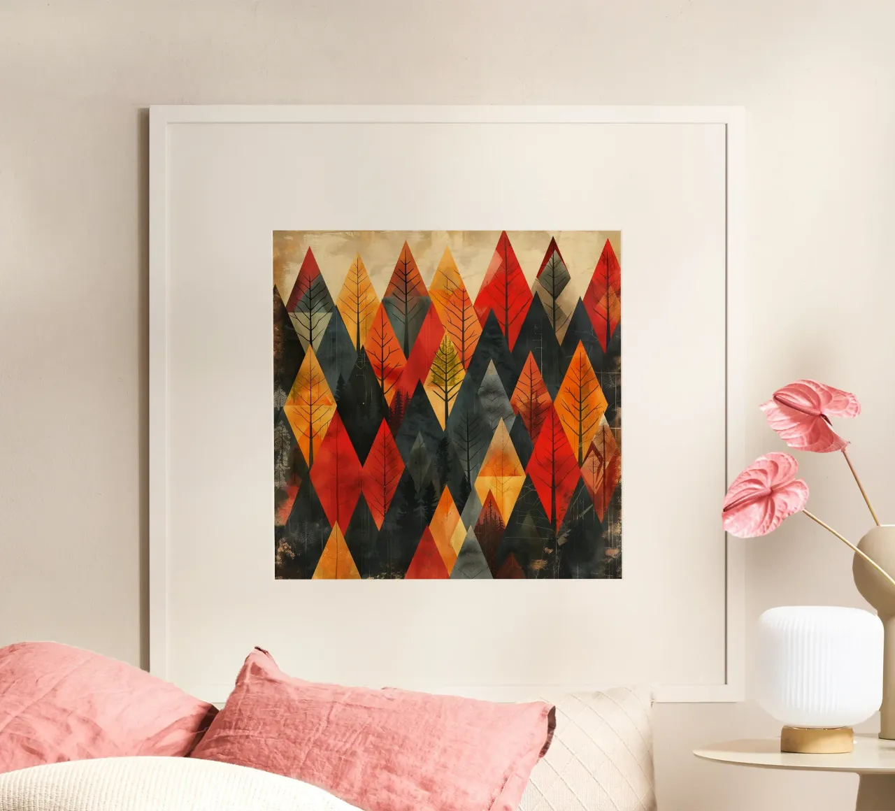 Woodland hues 3 poster con telaio in plastica da The Quiet Senju