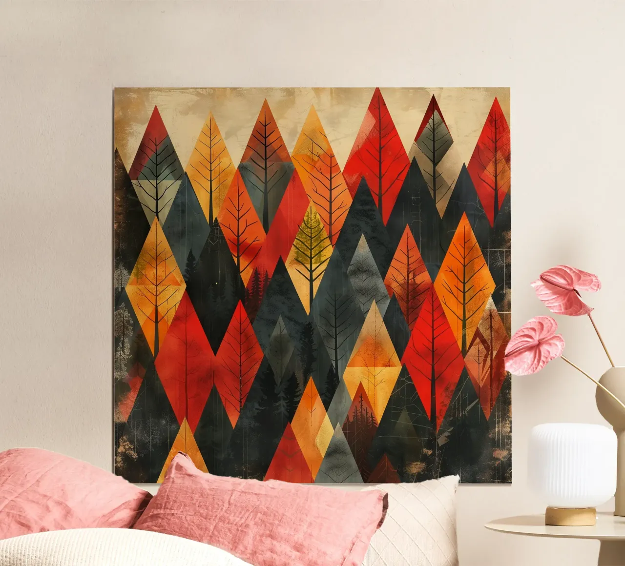 Woodland hues 3 poster con telaio in plastica da The Quiet Senju