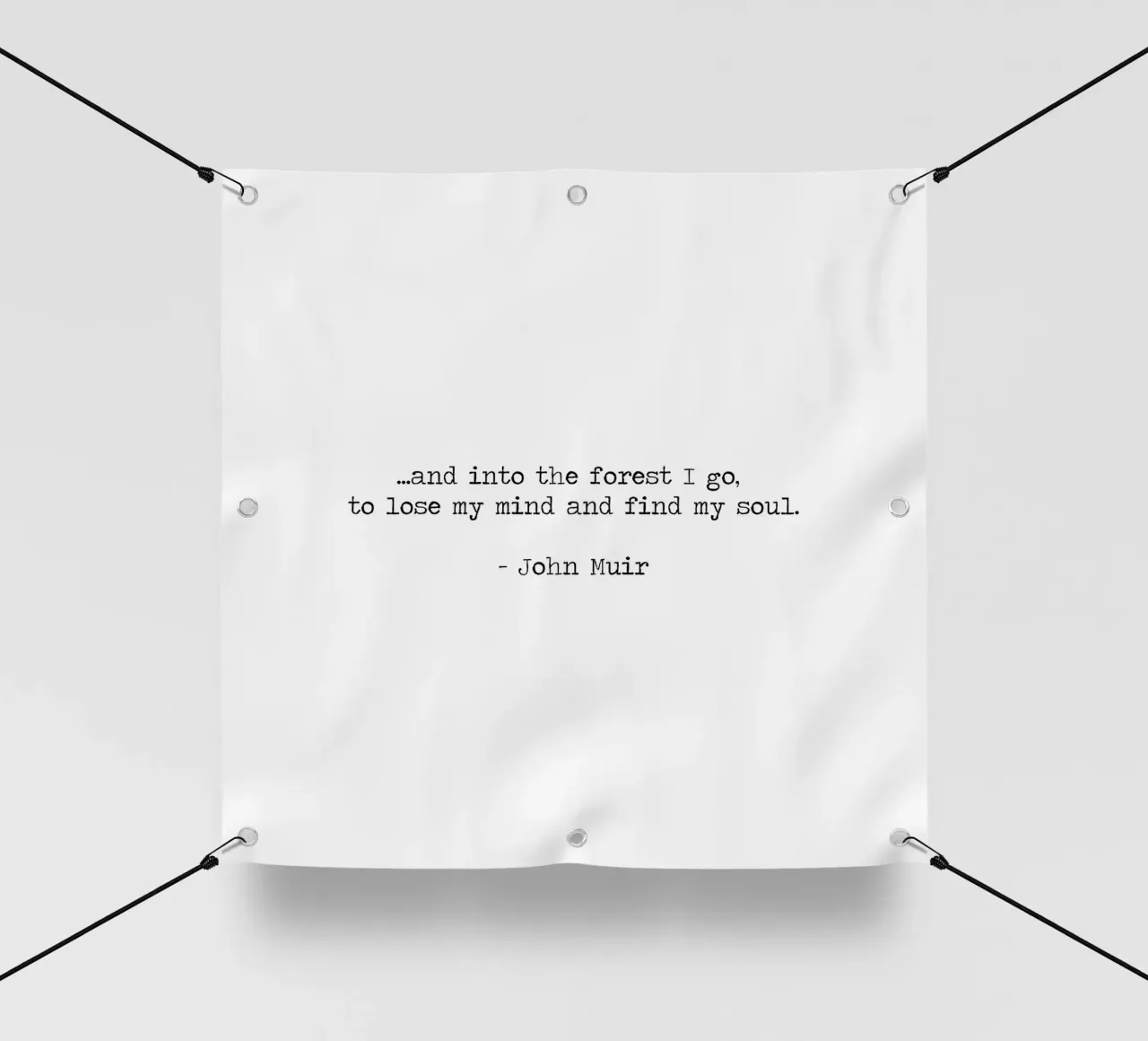 Nella foresta vado a perdere la mia mente e la mia anima John Muir Citazione telo in pvc da Summer Soul Co. - Quotes