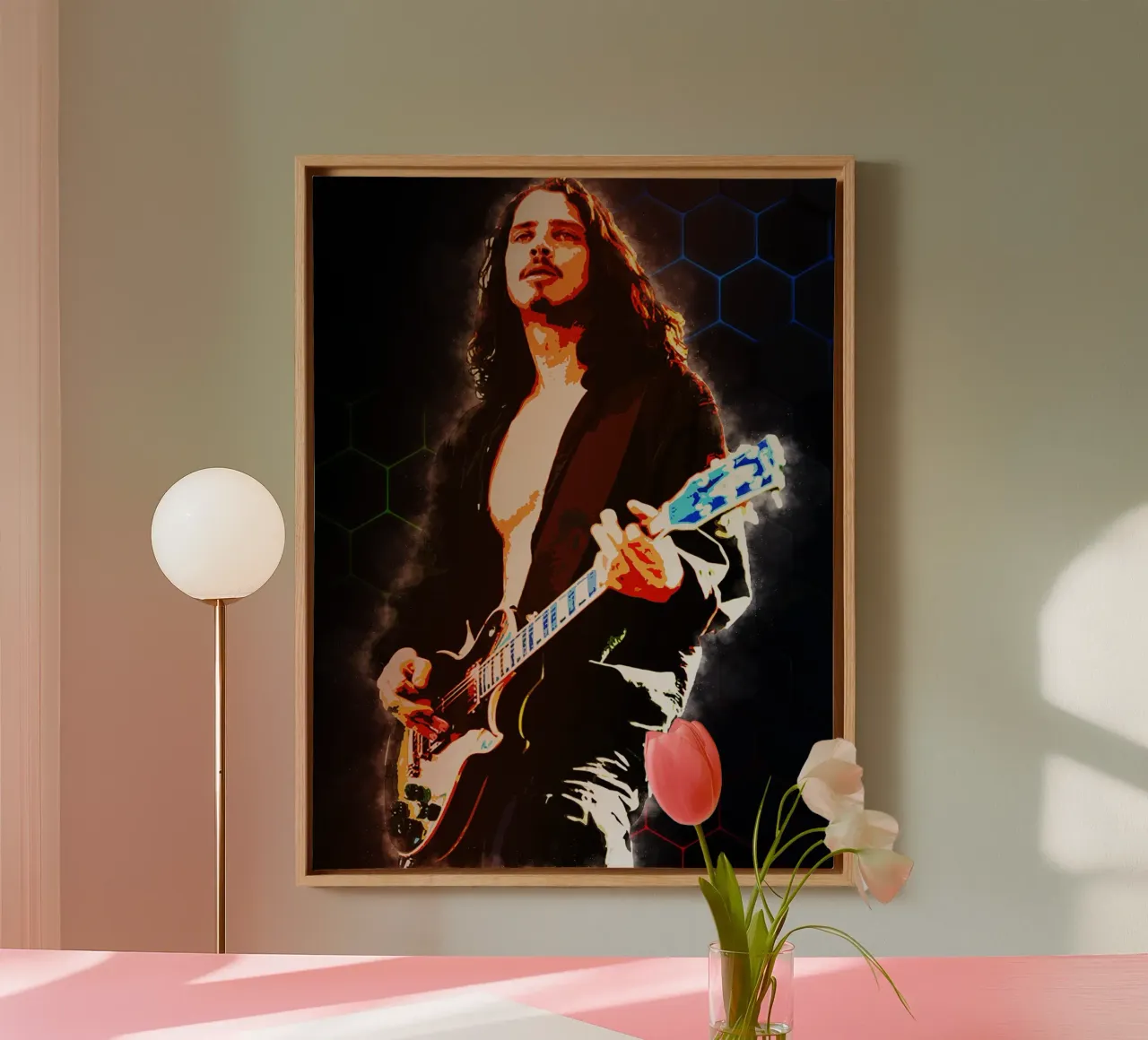 Epopea di Chriss Cornell tela con Cornice a cassetta da neonartroom