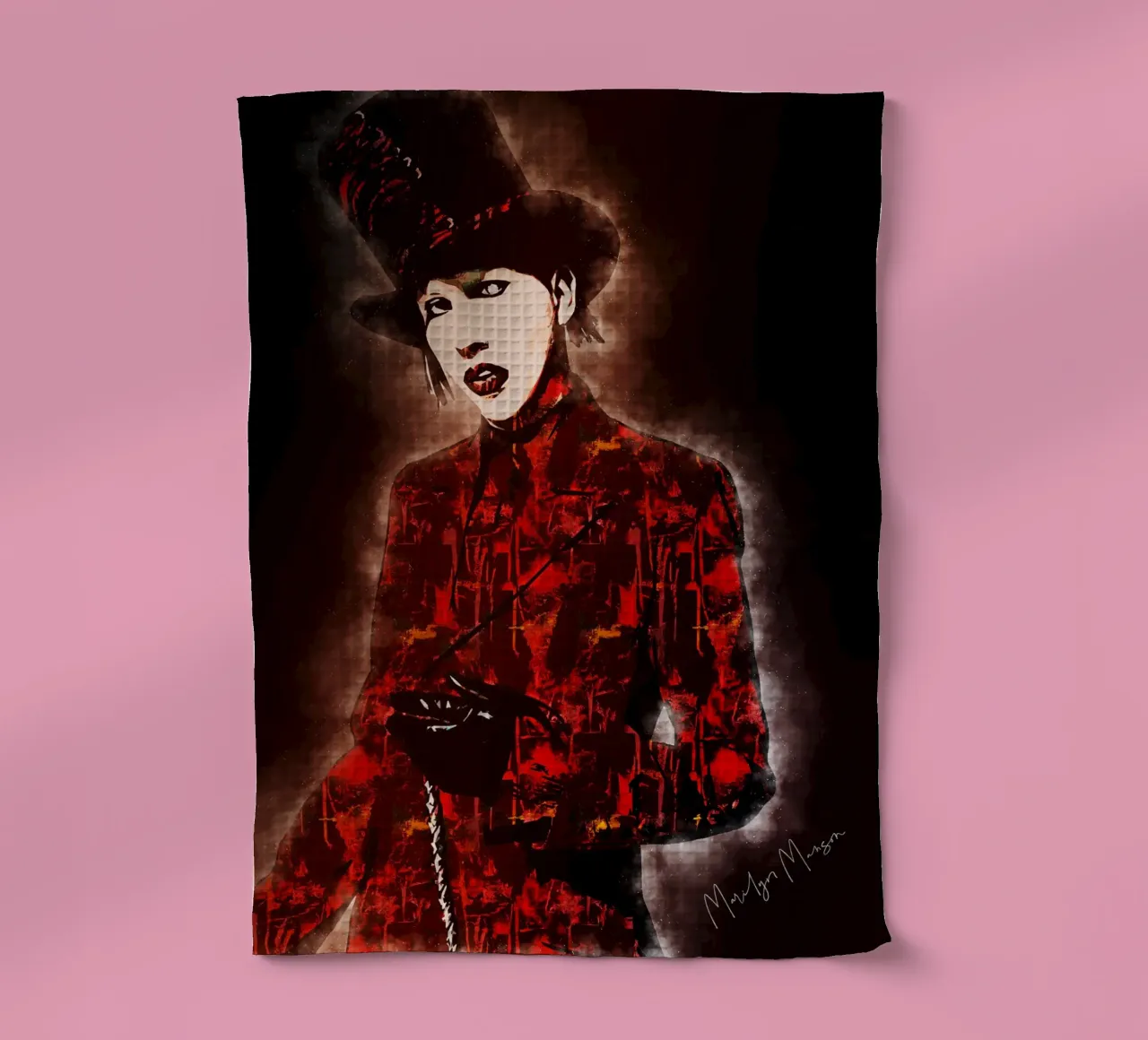 Art of Marilyn Manson tea towel by neonartroom