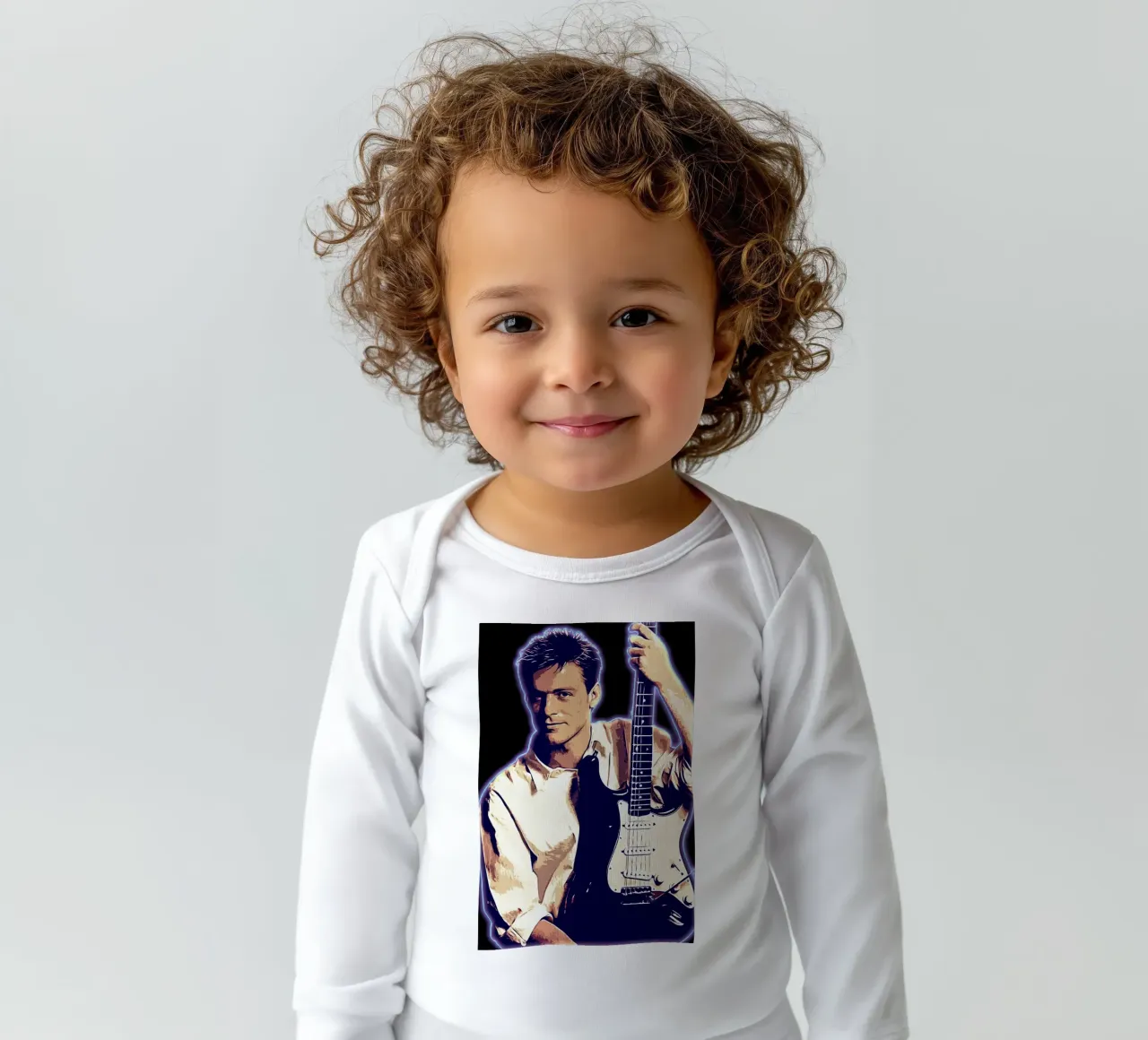 Art of Bryan Adams long-sleeve baby romper by neonartroom