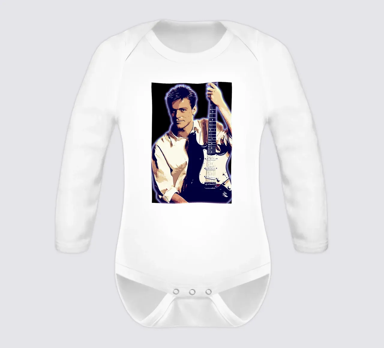 Art of Bryan Adams long-sleeve baby romper by neonartroom