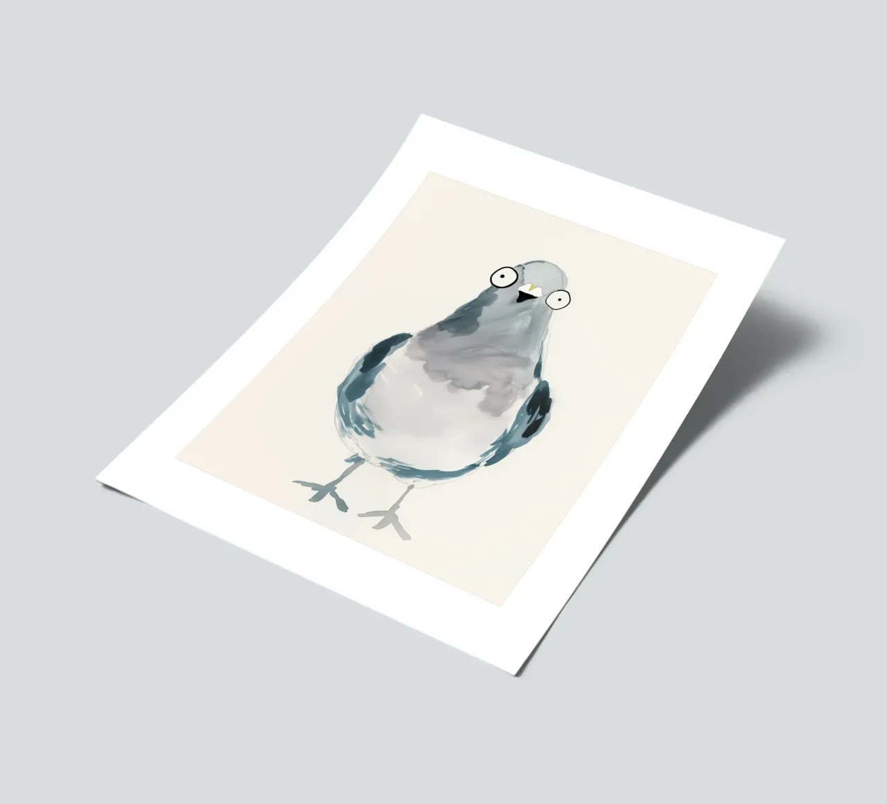 Funny watercolour pigeon sticker sheet by Carinaprint