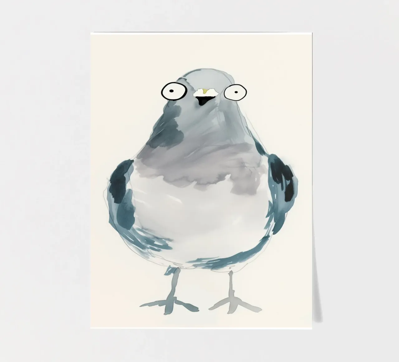 Funny watercolour pigeon sticker sheet by Carinaprint