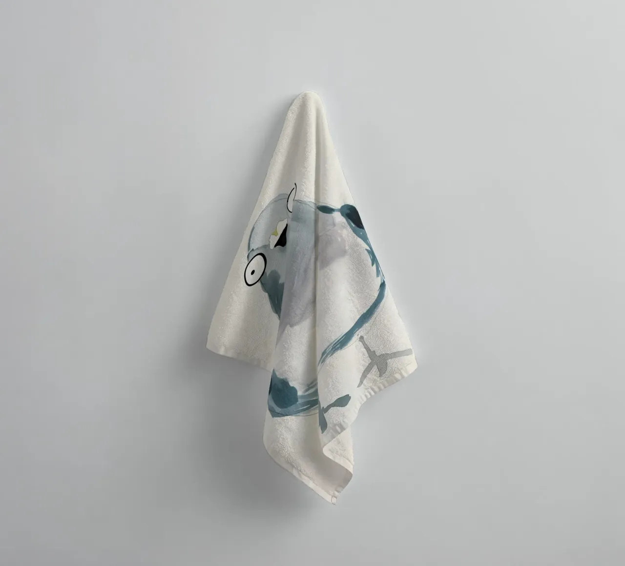 Funny watercolour pigeon towel by Carinaprint