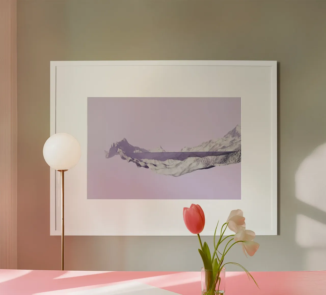 Mountains 2 poster con telaio in alluminio da Julian Wolkenstein