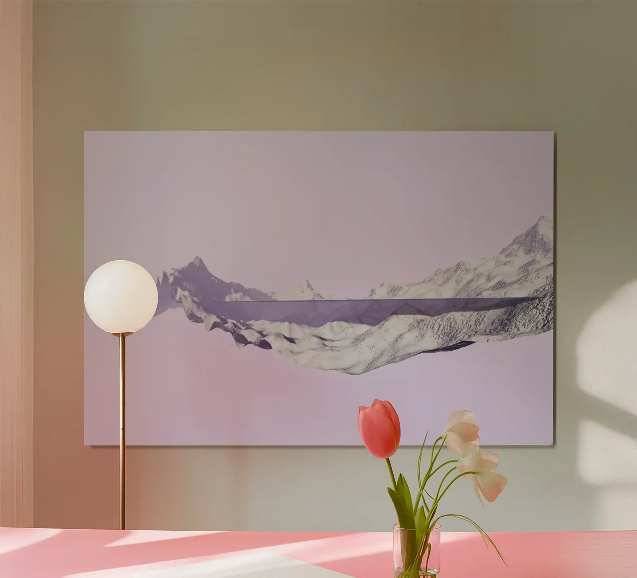 Mountains 2 poster con telaio in alluminio da Julian Wolkenstein