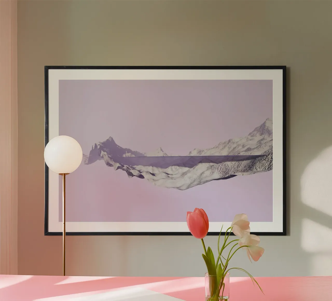 Mountains 2 poster con telaio in alluminio da Julian Wolkenstein