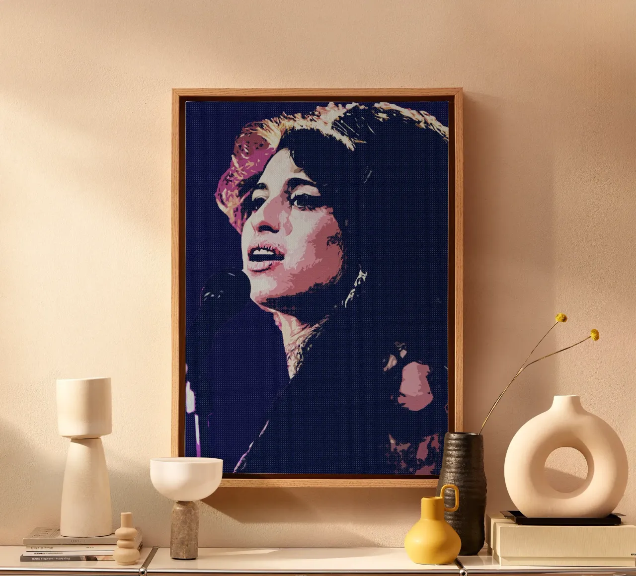 La storia di Amy Winehouse tela con Cornice a cassetta da neonartroom