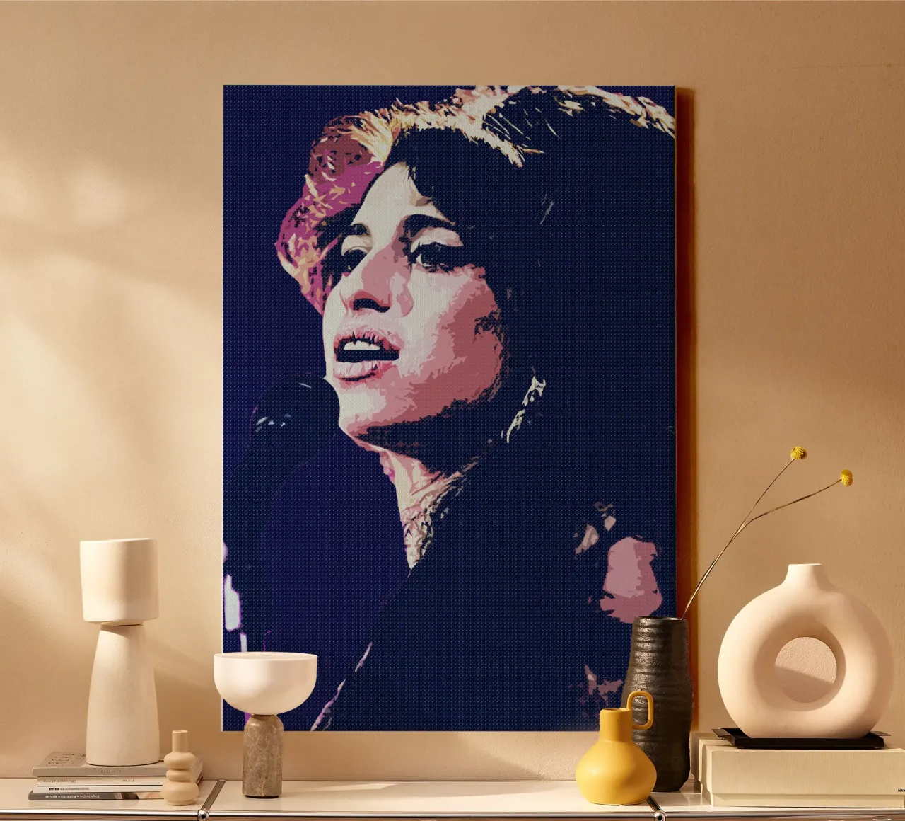 La storia di Amy Winehouse tela con Cornice a cassetta da neonartroom