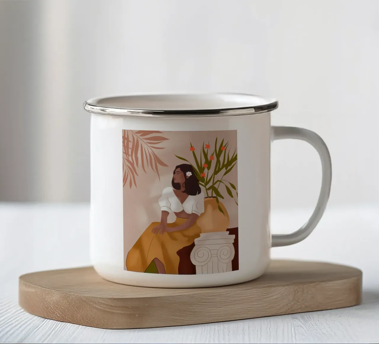 Portamento aggraziato tazza in smalto da Artie Shifa