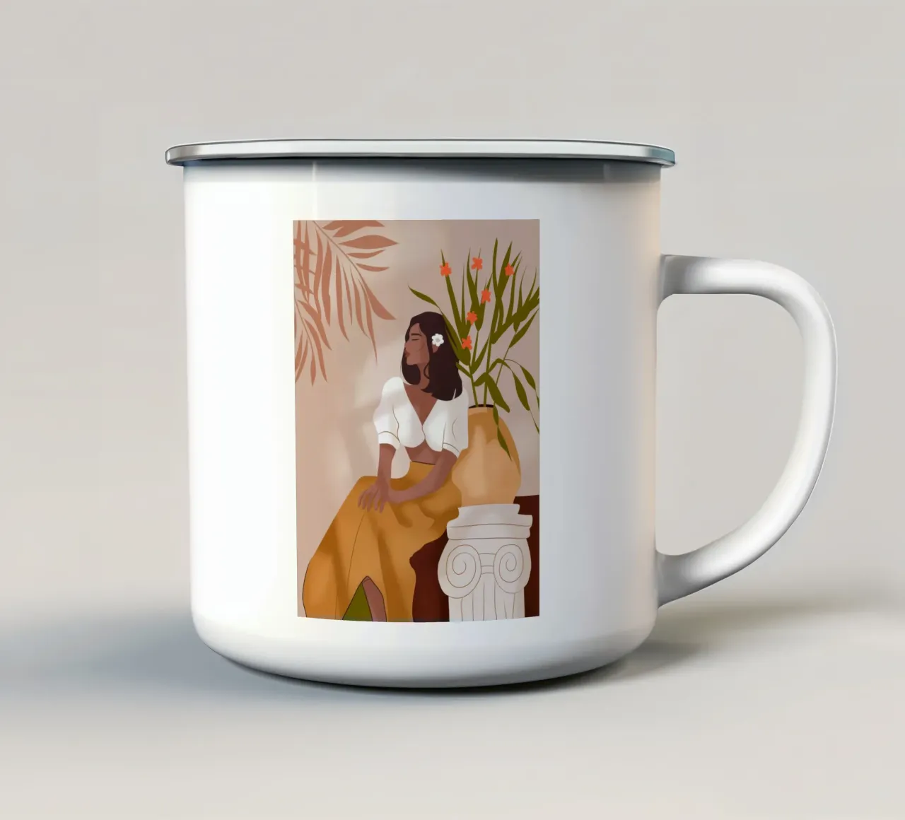 Portamento aggraziato tazza in smalto da Artie Shifa