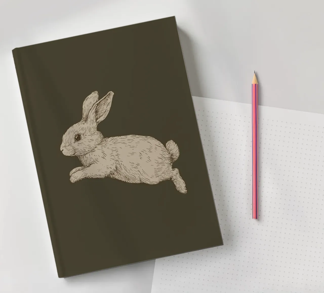 Illustration de lapin vintage carnet de notes de Melloi Art Print