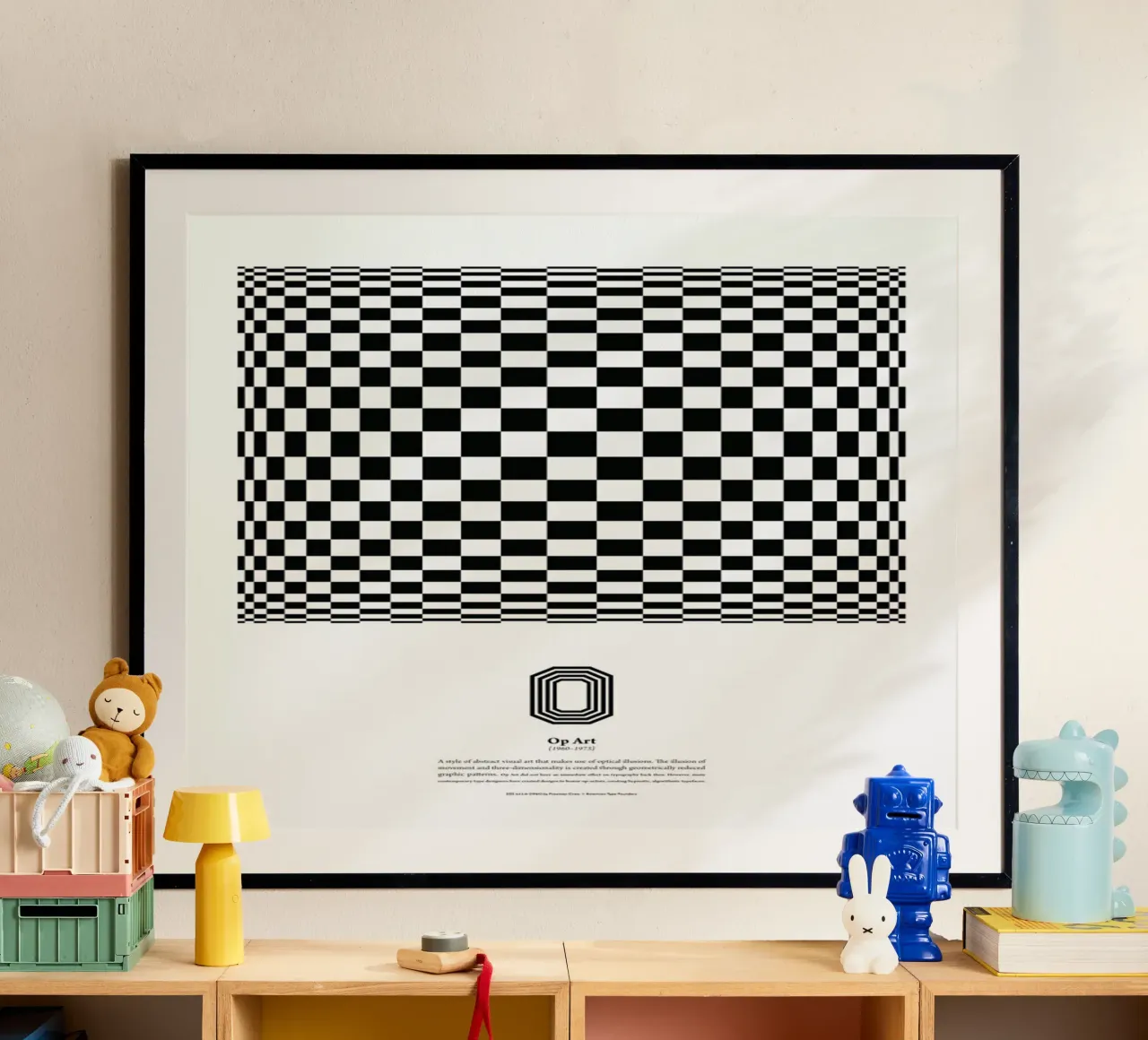 O - Op Art poster con telaio in plastica da The True Type