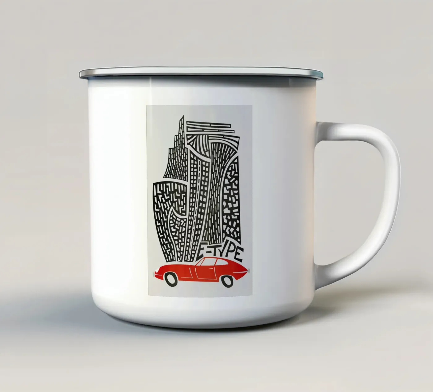 E Type enamel mug by Fox & Velvet