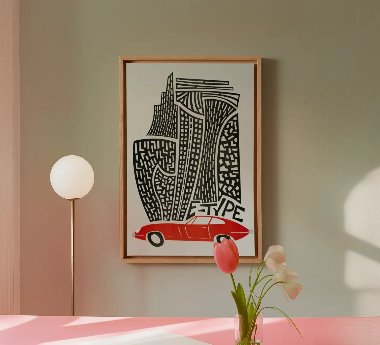E Type tela con Cornice a cassetta da Fox & Velvet