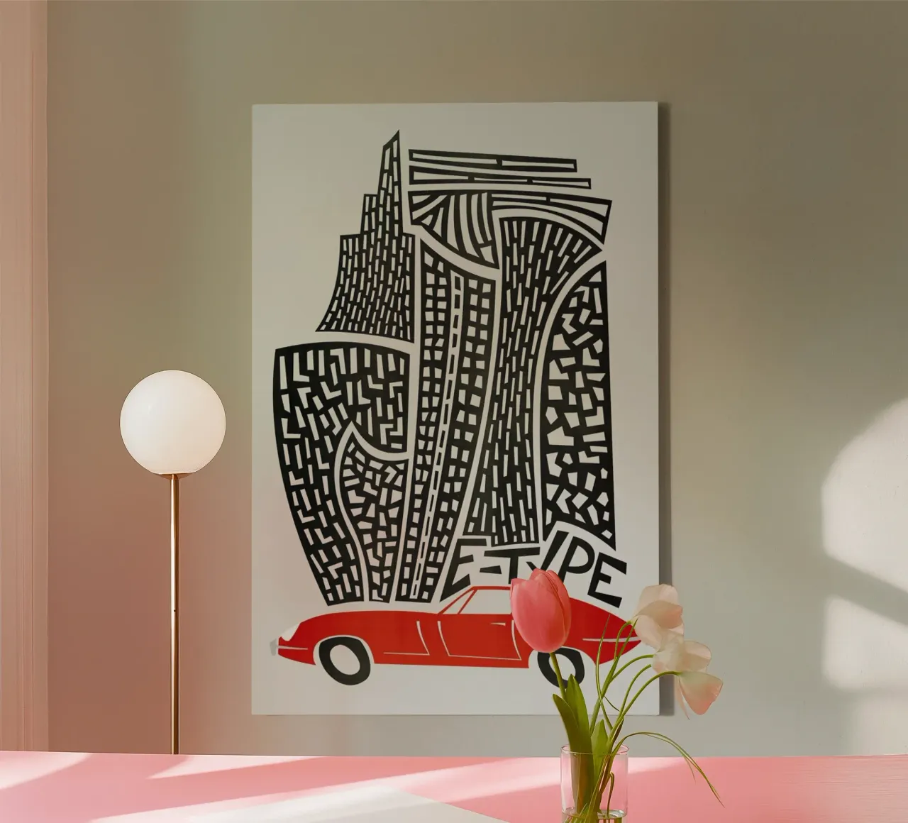 E Type tela con Cornice a cassetta da Fox & Velvet