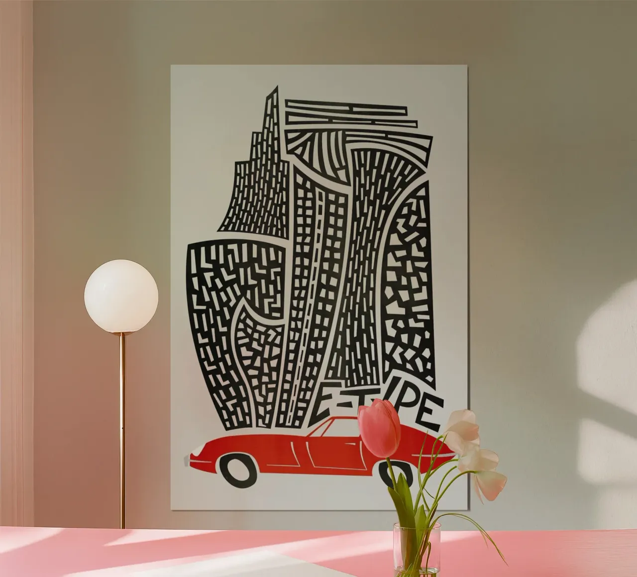 E Type poster con telaio in plastica da Fox & Velvet