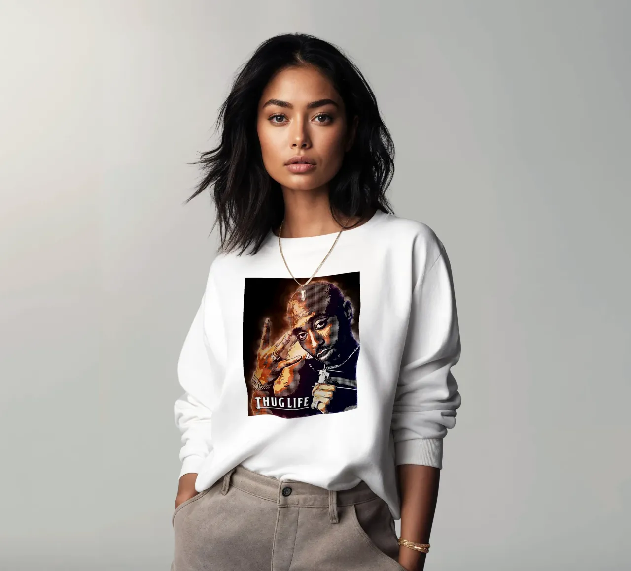 Arte de 2Pac Vida de matón sudadera de neonartroom