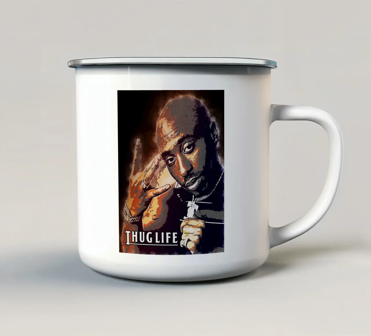 Arte di 2Pac Vita da teppista tazza in smalto da neonartroom