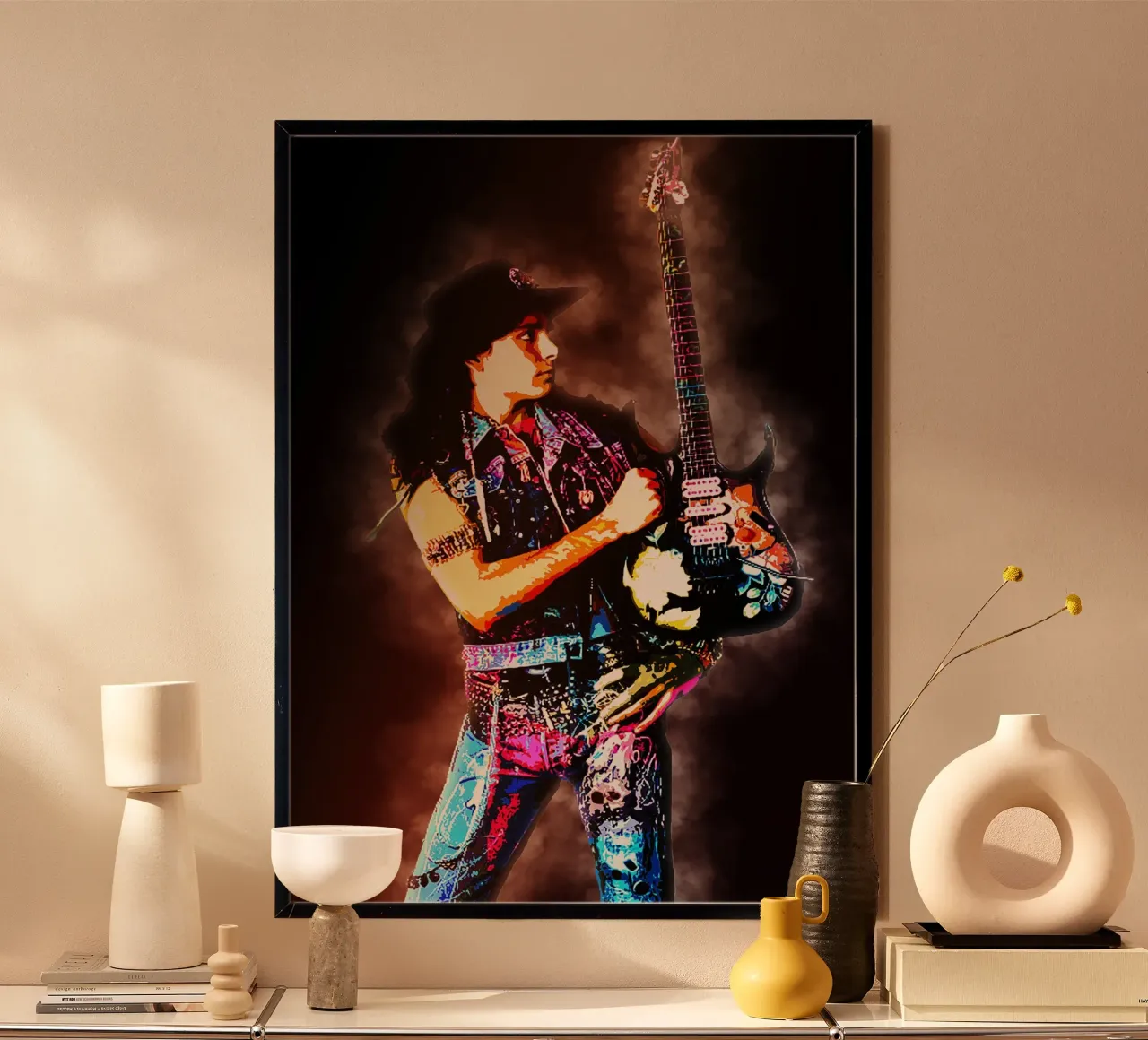 Arte di Steve Vai poster con telaio in alluminio da neonartroom