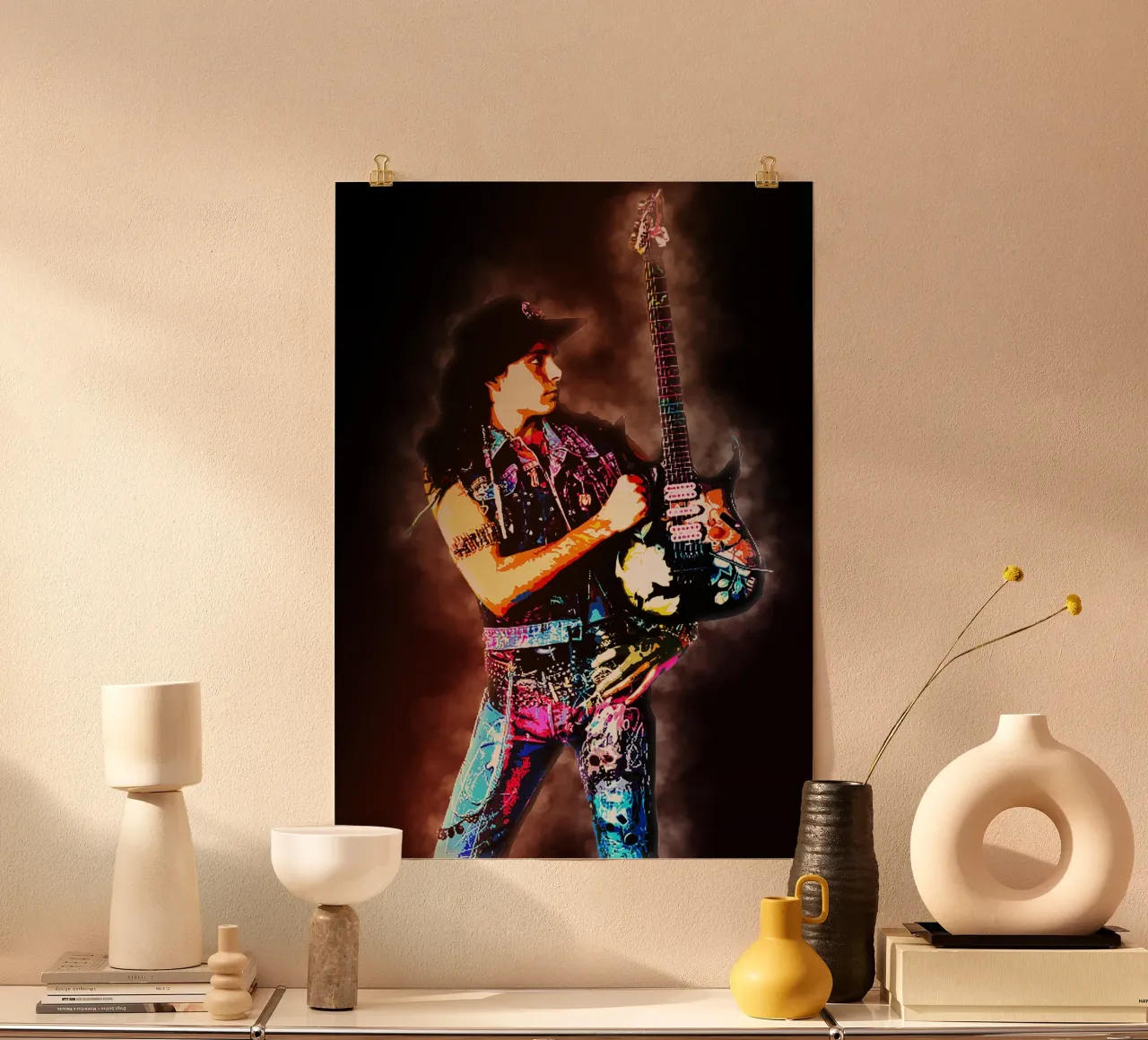 Arte di Steve Vai poster con telaio in alluminio da neonartroom