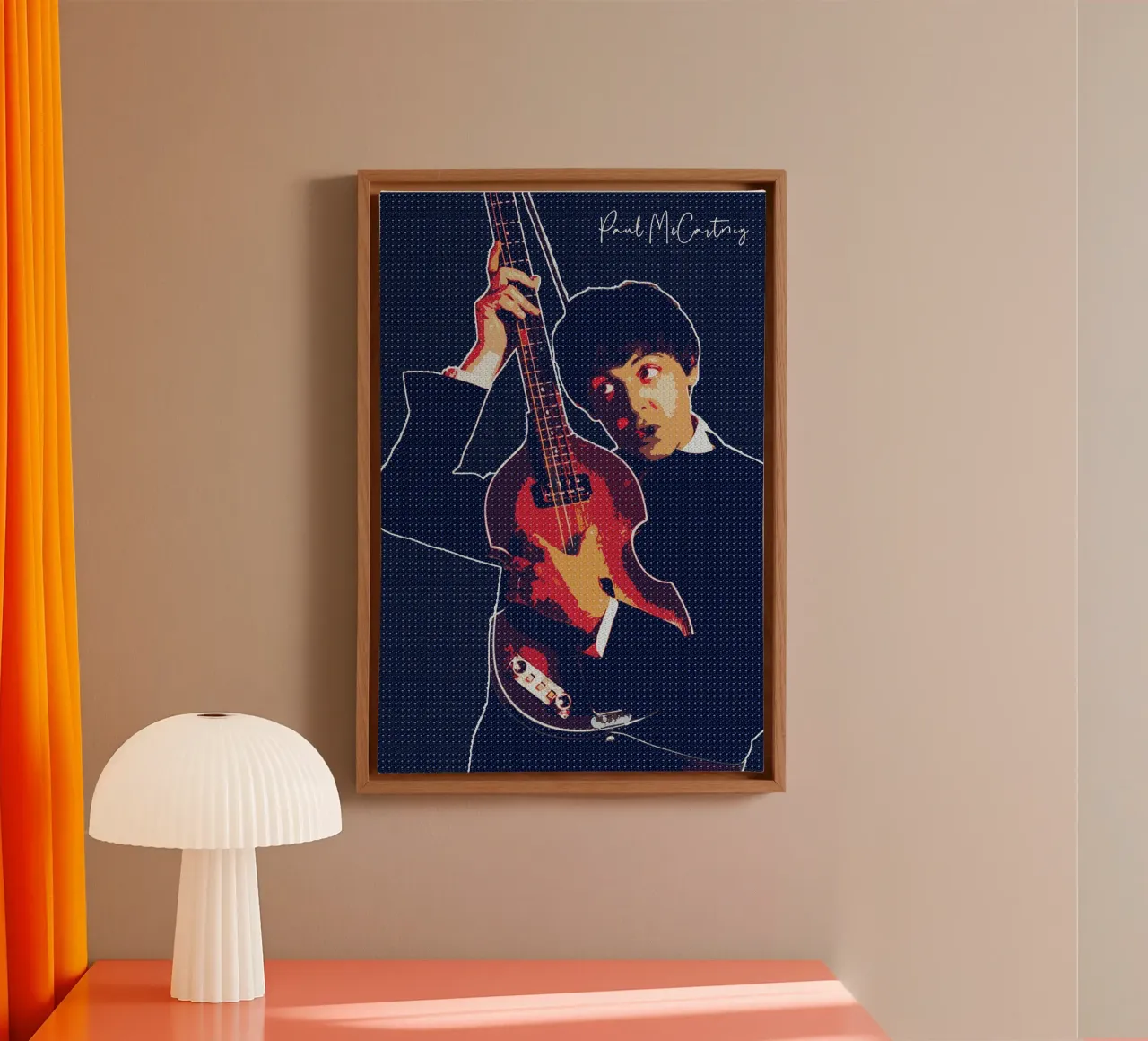 Art of Paul McCartney canvas with Floater frame by neonartroom