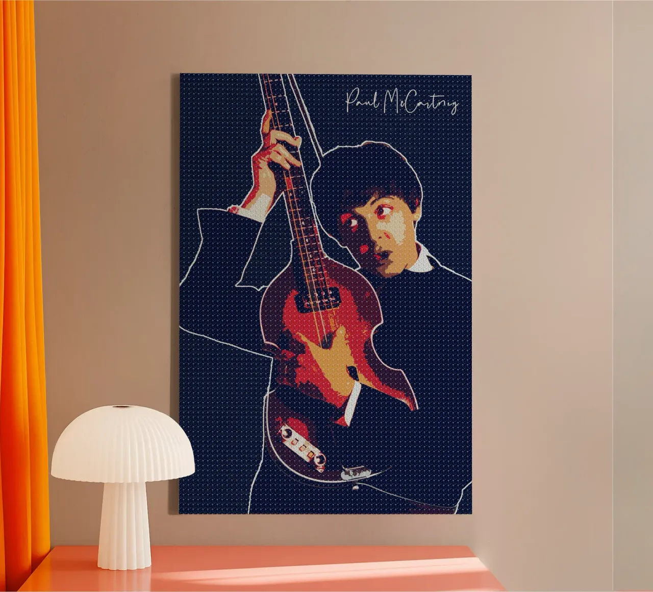 Art of Paul McCartney canvas with Floater frame by neonartroom