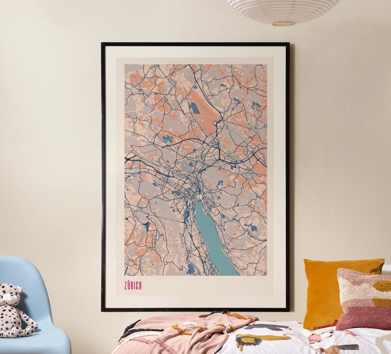 Stadt am See: Zürich Poster von MOOODZART