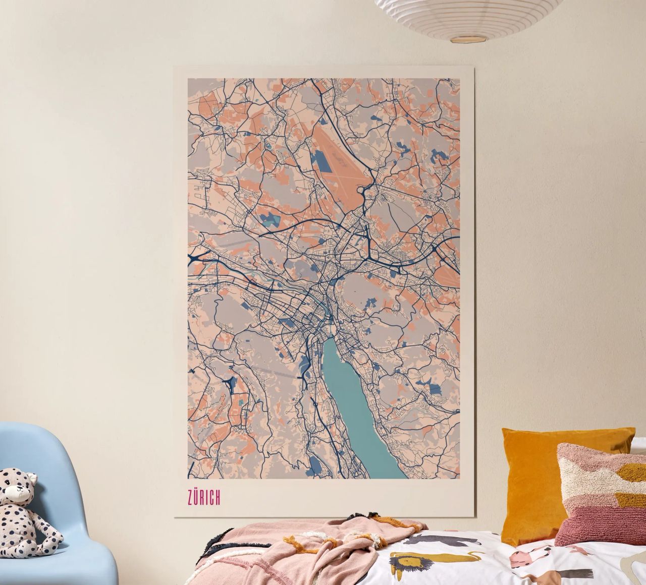 Stadt am See: Zürich Poster von MOOODZART