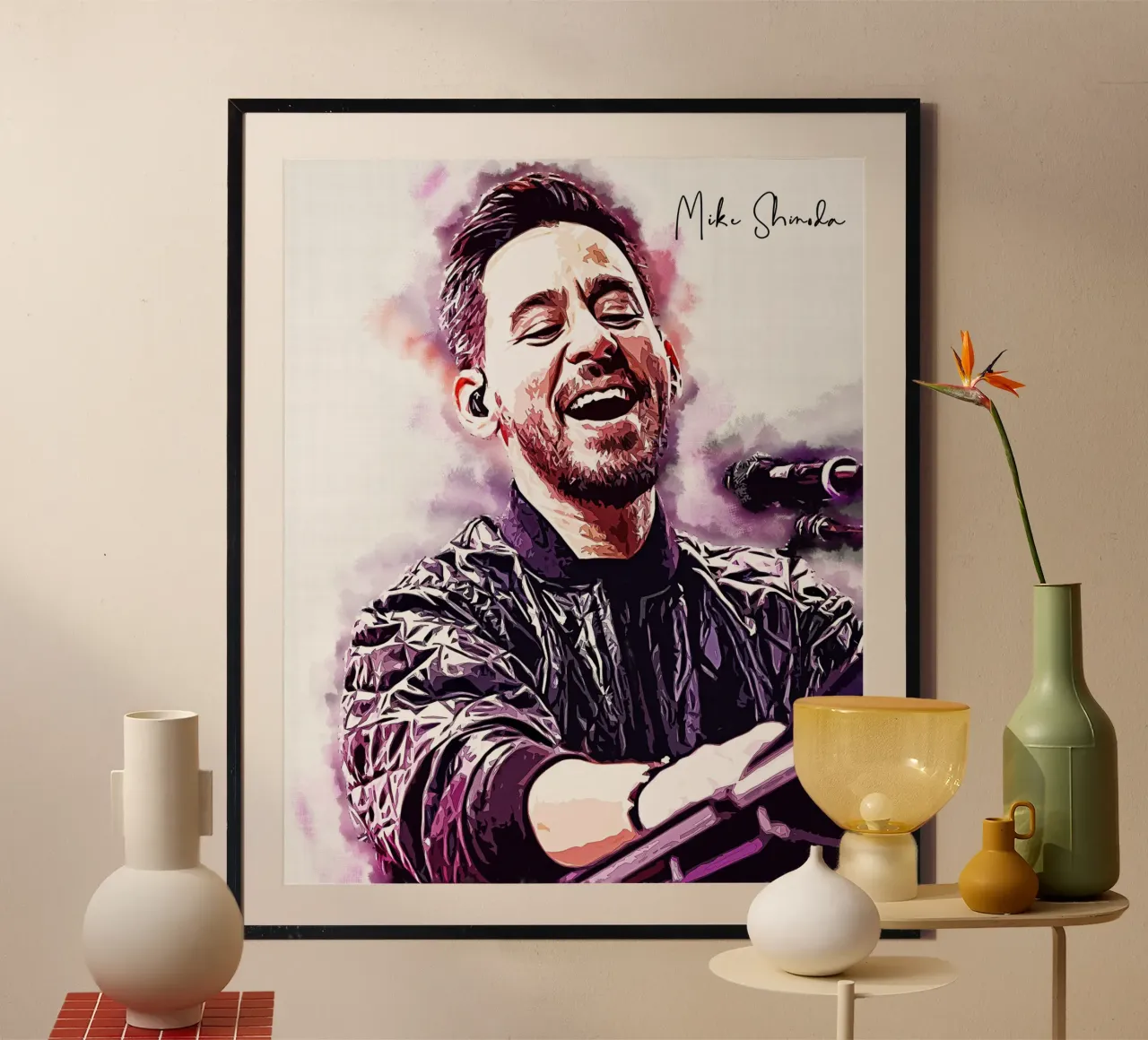 La storia di Mike Shinoda poster con telaio in plastica da neonartroom