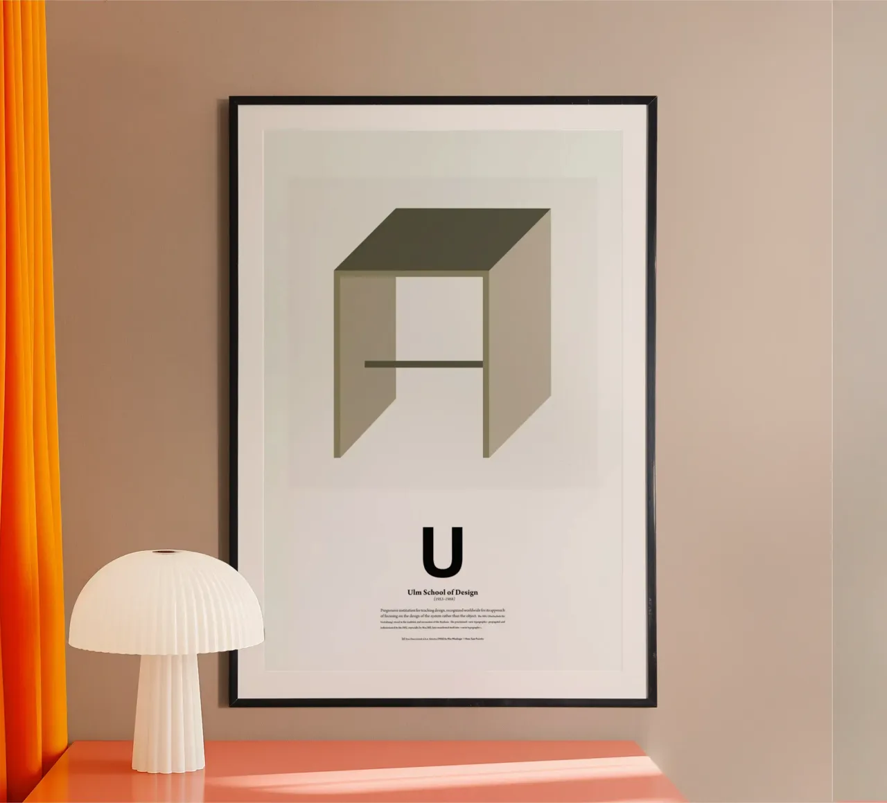 U - Ulm poster con telaio in legno da The True Type