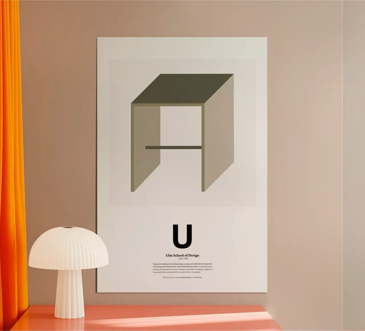 U - Ulm poster con telaio in legno da The True Type