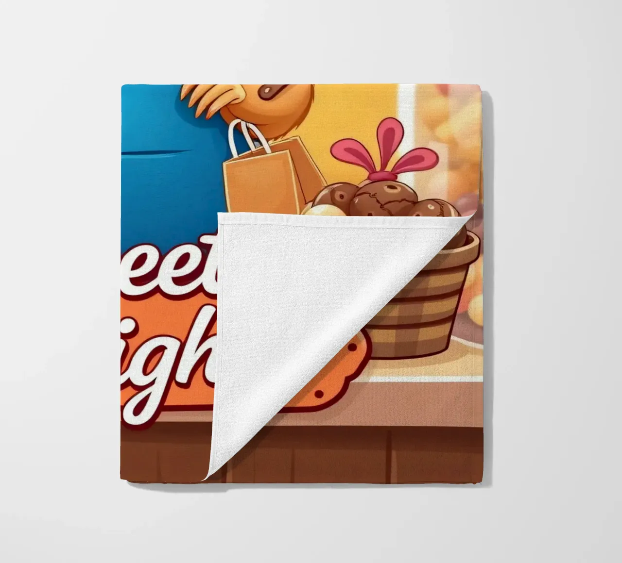 Un allegro criceto in grembiule prepara gioiosamente un dolce telo mare da DesignDoodle