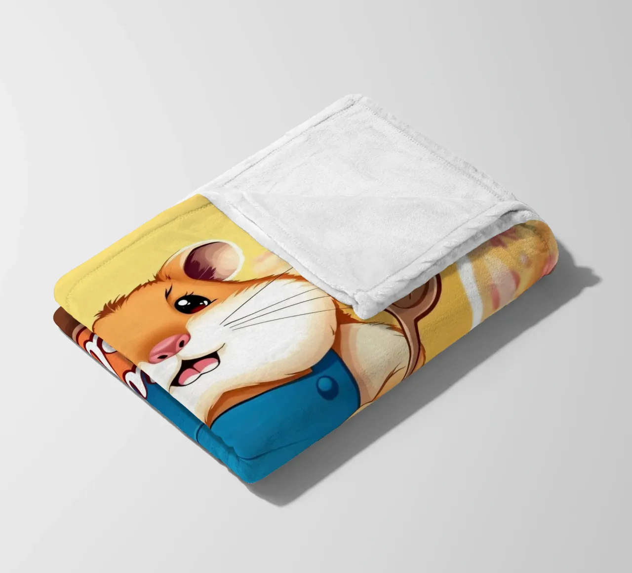 Un allegro criceto in grembiule prepara gioiosamente un dolce coperta in pile da DesignDoodle