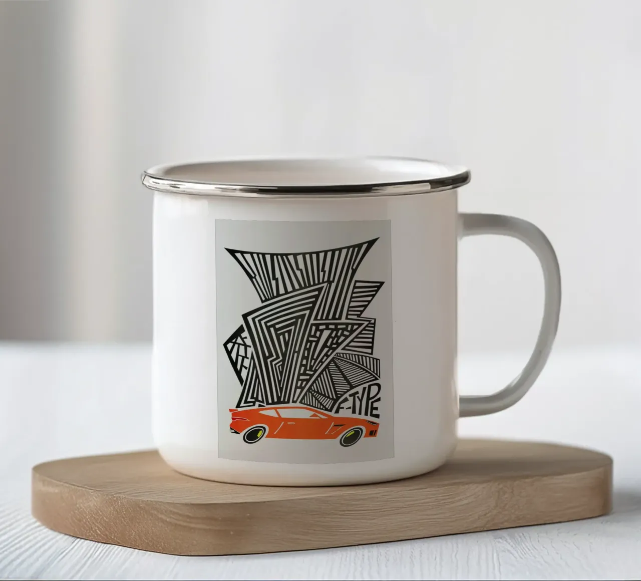 F Type tazza in smalto da Fox & Velvet