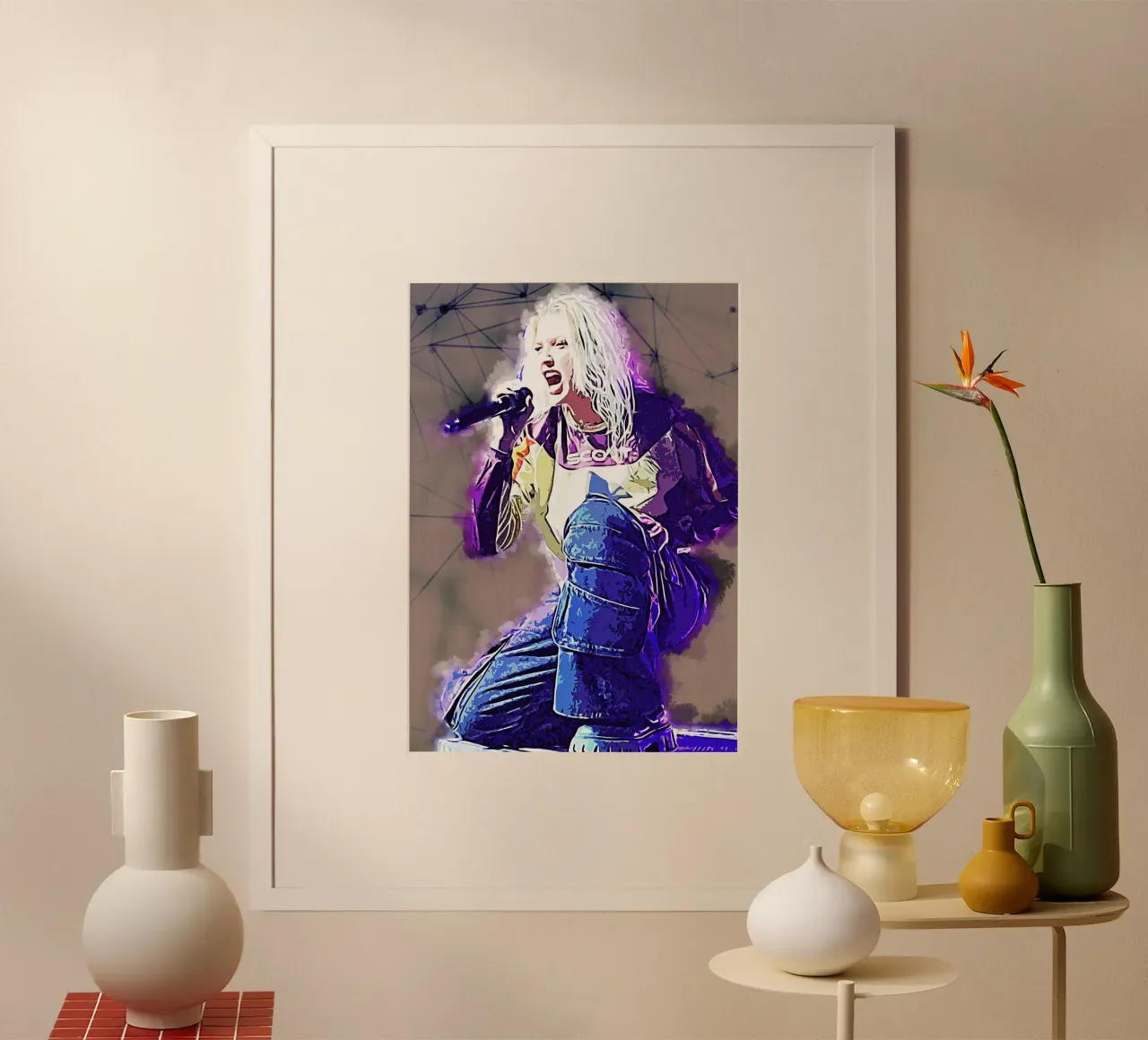 La storia di Emily Armstrong poster con telaio in legno da neonartroom