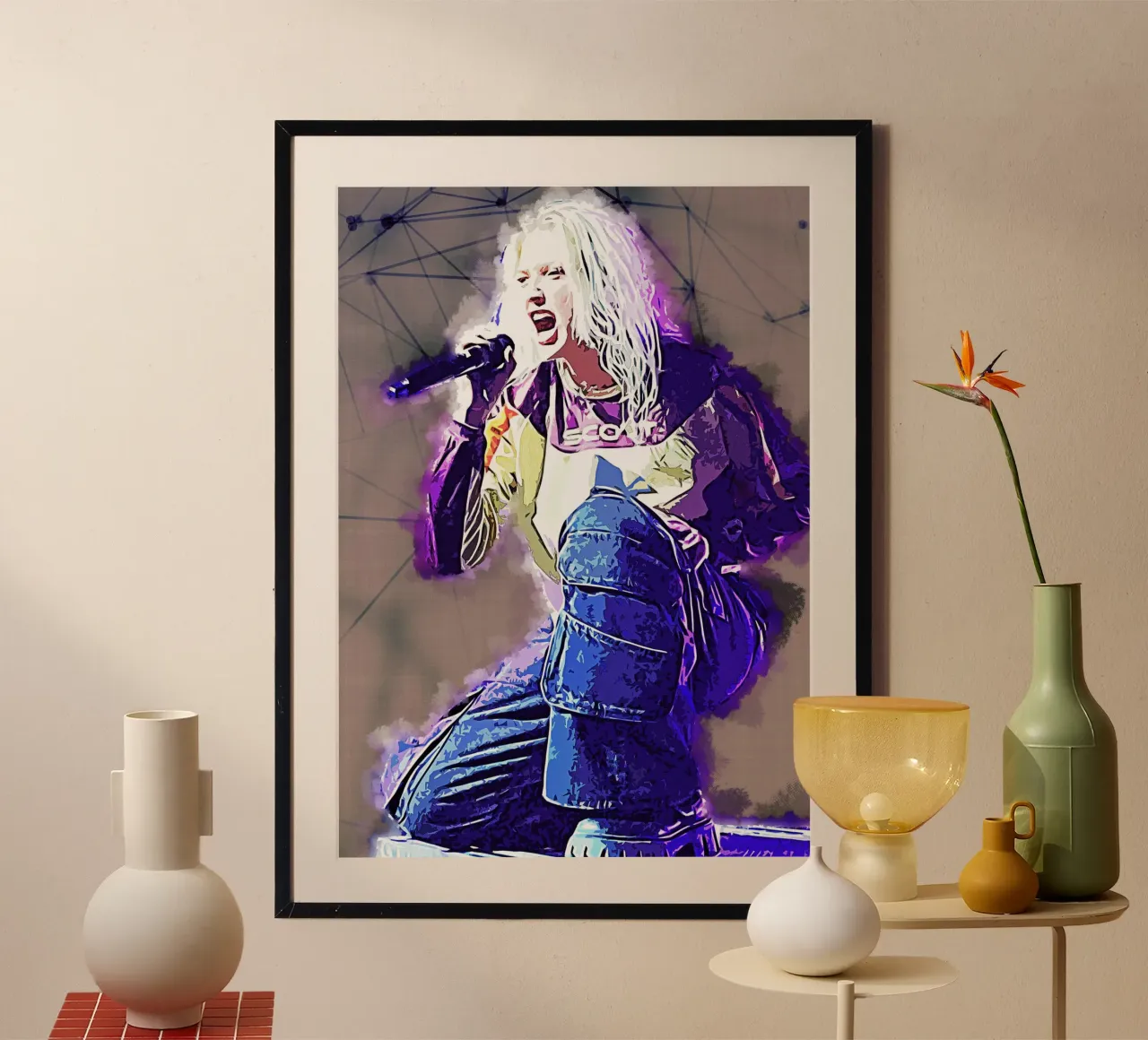 La storia di Emily Armstrong poster con telaio in legno da neonartroom